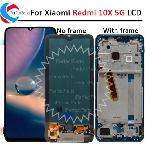 6.57" Amoled For Xiaomi Redmi 10X 5G LCD Screen Display with frame Touch Screen Digitizer For Redmi 10X 5G LCD Display Replace