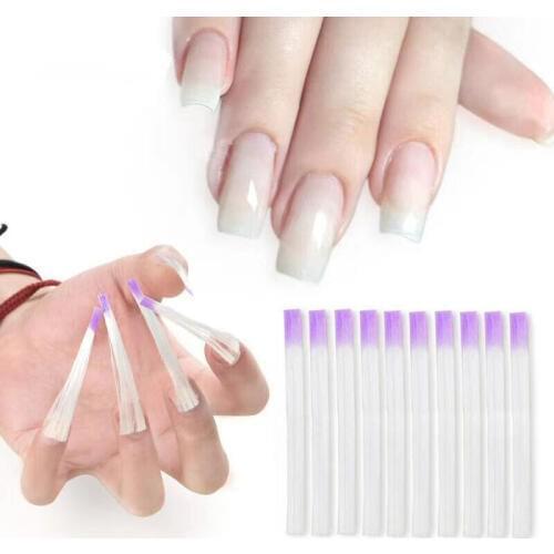 10Pcs fibernails fiberglass for nail extension 2019 great hot fiberglass nails chopped strands Nail extension / fiberglass nail