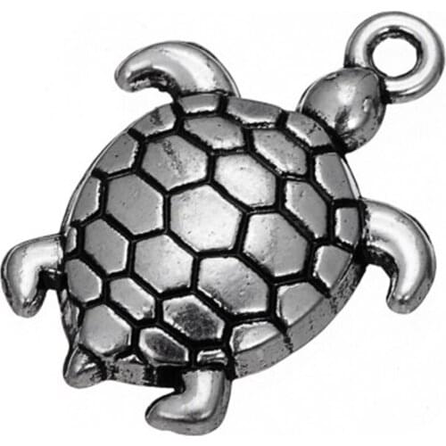 2018 Antique Silver Plated Sea Turtle Charms Pendants DIY Jewelry Making Wholesale charms for bracelets