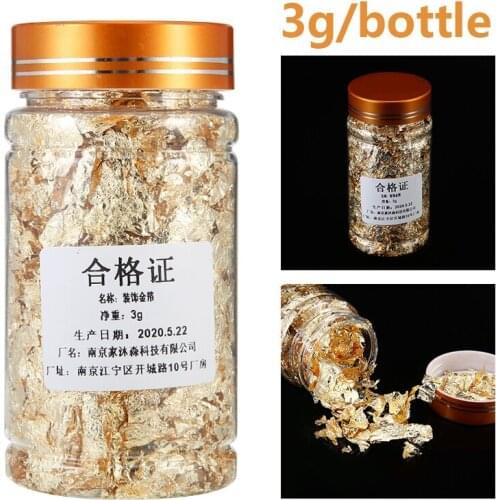 3g/bottle Flakes Glitter Sticker Paillettes Gold Silver Foil Flakes Nail Decor Painting Gliding Fragments DIY Nail Decoration