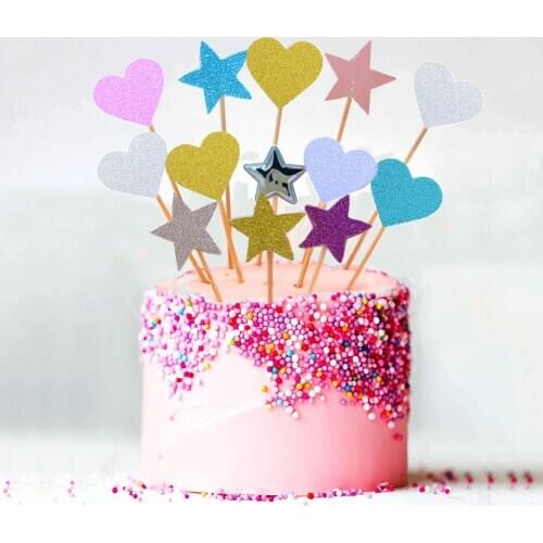 40 Pcs Cake Topper Golden Silver Paper Cupcake Topper Happy Birthday Wedding Cake Design Cake Decorating Cakes For Kids