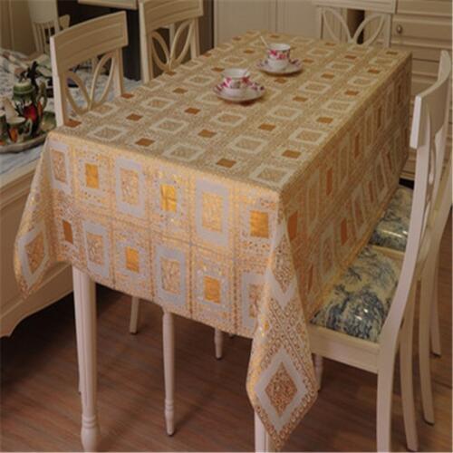 Free Shipping 001 Golden Colour PVC Tablecloth Tea Cup Mat Cover Runner Classical Kitchen Home Decorate Antependium Hot Sale