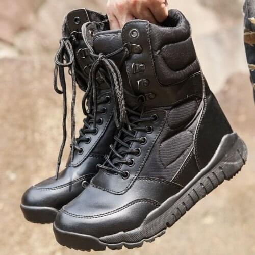 Outdoor Mens Desert Boots High Top Special Forces Army Training Tactical Botas Fashion Climbing Breathable Leisure Combat Shoes