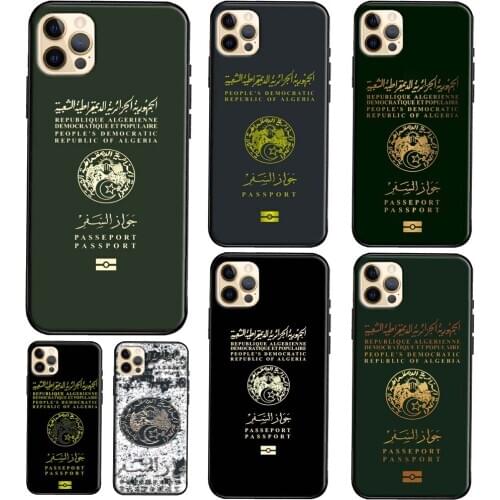 Algerian Passport TPU Phone Case For iPhone 12 11 Pro Max Mini XS X XR 6S 7 8 Plus SE 2020 Soft Cover Case