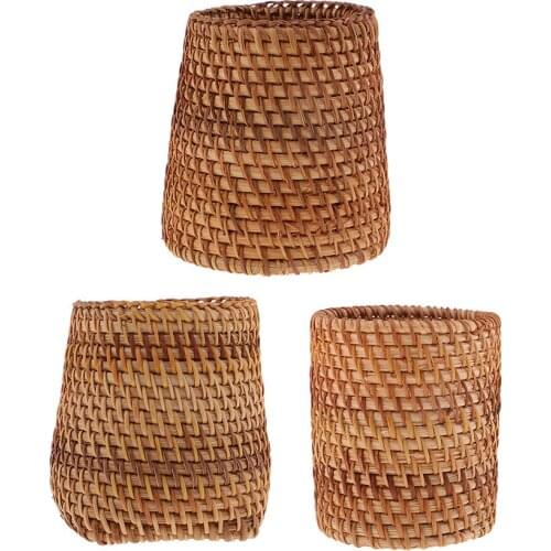 Handmade Rattan Tea Ceremony Tools Storage Case Container Holder Organizer Pot