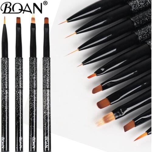 BQAN 1pcs Black Nail Brush Nail Art Brush Line Painting Brushes Crystal Acrylic Thin Liner Drawing Pen Manicure Tools UV Gel