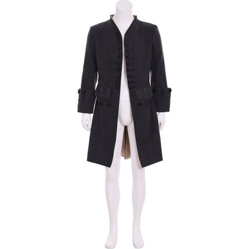 Cosplaydiy 18th Century Marie Antoinette Baroque Rococo Black Jacket Trench British Mens Coat L320