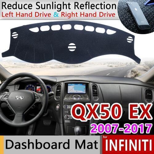 For Infiniti QX50 EX35 EX37 EX30d 2007~2017 J50 Anti-Slip Mat Dashboard Cover Pad Sunshade Dashmat Car Accessories Rug 2008 2009