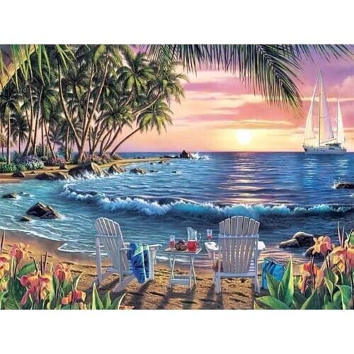 Painting By Numbers Seaside Waves Kit Oil Coloring By Number Landscape Wall Art Picture Canvas Paintings Home Decoration Gift