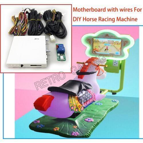 DIY Arcade Mainboard Kits for Kiddiy Ride Car Racing / Horse Racing Video game machine with motherboard and wires cables