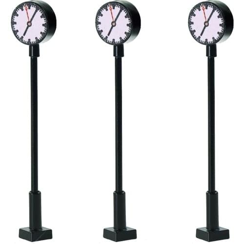 LQS62N 3pcs Model Railway N Scale lights 1:150 Lit Platform Clock Lamp Train Station Layout NEW