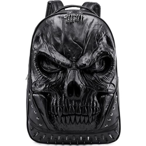 Men and Women Back Packs Steam Punk Rivet Personality Travel Bagpack 3D Skull Backpacks Laptop Schoolbag For Teenagers