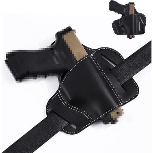 New Tactical Right Hand Leather Gun Holster Military Pistol Hunting Holster For Glock Sig Sauer Colt 1911 Hunting Accessories