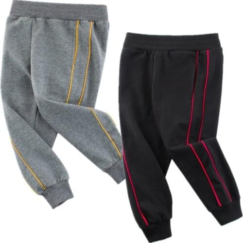 New Sport Cotton Trousers Solid Boys Girls Casual Striped Pants Enfant Garcon boy girl Kids Childrens Clothing For 2-9 Years