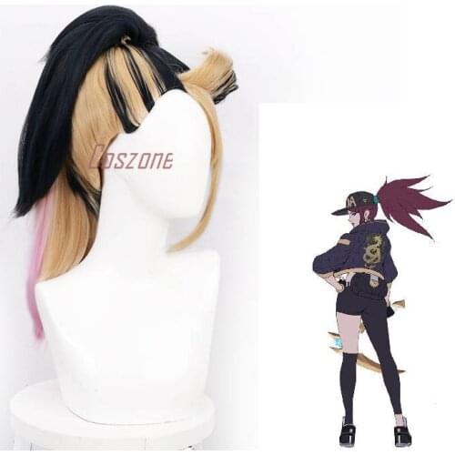 Game KDA Baddest Akali Long Ponytail Wig Cosplay Wig Heat Resistant Synthetic Hair + Free Wig Cap
