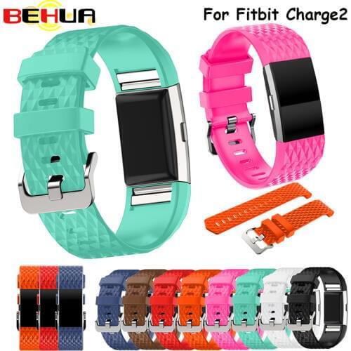 Watchband Replacement Strap Bracelet Soft 3D Silicone Watch Band Wrist Strap For Fitbit Charge 2 Band Charge2 Heart Rate Smart