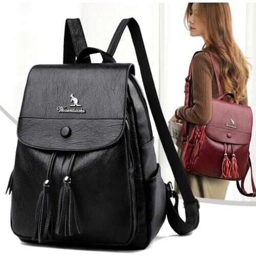 2021 New Solid Color Backpacks High Quality Casual Backpack Fashion Large Capacity Travel Backpack Female Student School Bag