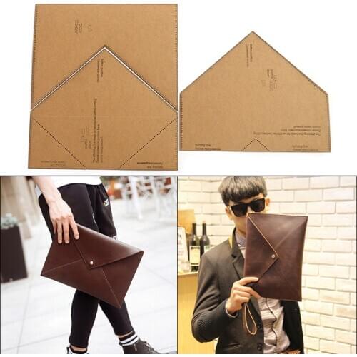 1Set DIY Kraft Paper Template New Fashion Mens clutch Wallet Leather Craft Pattern DIY Stencil Sewing Pattern 31cm*23cm