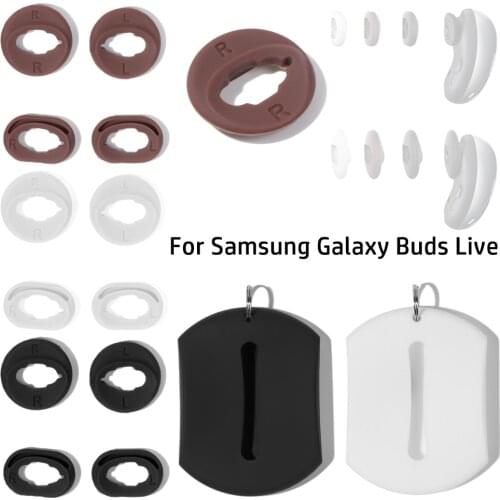 For Samsung Galaxy Buds Live Silicone Replacement Earbuds Cover Ear Tips Caps Headset Soft Protector Earpads With Storage Case