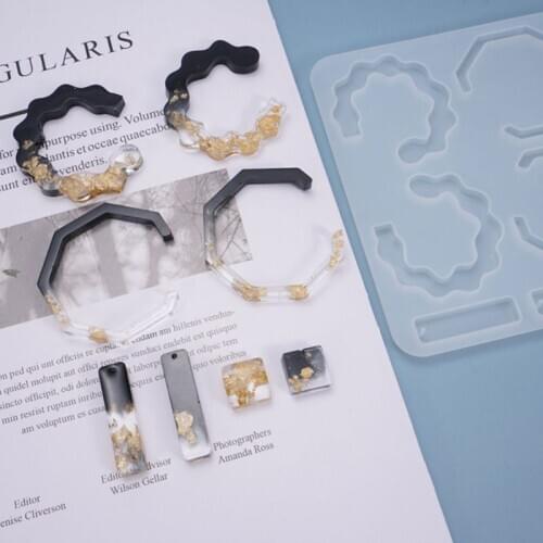 Resin Crystal Epoxy Mold Earrings Pendant Casting Silicone Mold Earring Necklace Mould DIY Crafts Jewelry Making Tools dropship