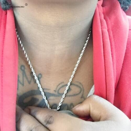 HIp Hop Punk Steel Necklace Men Rope Chain Twisted Necklaces For Women Men Necklaces Holiday Gift Jewelry Popular Accessories