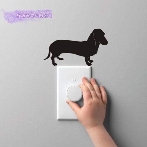 Dachshund Dog Car Dog Switch Sticker Posters Vinyl Wall Art Decals Decor Mural Pet Clinic Shop Decal Grooming Salon Sticker
