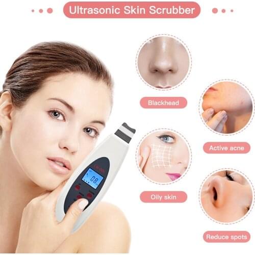 Ultrasone Huid Scrubber Porie Peeling Diepe Reiniging Gezicht Stimulator Mee-eter Verwijderen Huid Spatel Schoonheid