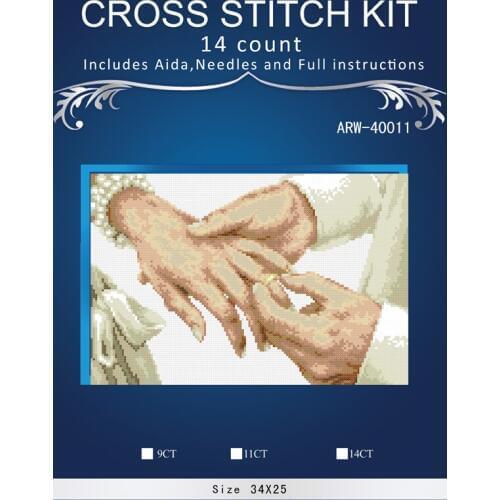 Top Quality Beautiful Lovely Counted Cross Stitch Kit Forever Wedding Ring and Flower Love luca-s luca 36X27CM, 14CT