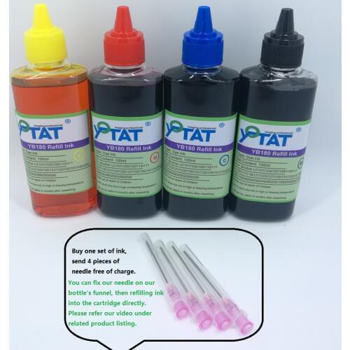YOTAT 4*100ml Dye Refill Ink Kits LC121 LC123 LC127 LC125 for Brother MFC-J470DW MFC-J650DW MFC-J870DW MFC-J4410DW MFC-J6520DW