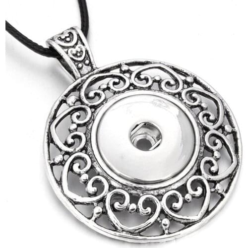 New Vintage Snap Button Necklace with Chains Metal Snap Pendant Necklace fit 18mm 20mm Snap Button Jewelry For Women