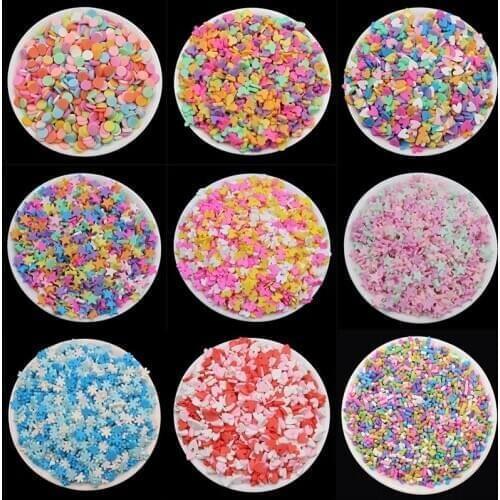 100g/Lot Sugar Grains Slices Polymer Clay Cylindrical Sprinkles for Arts and Mobile Decoration DIY Crafts Filler Accessories
