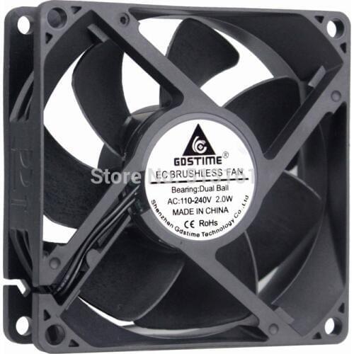 2 Pieces Gdstime 90mm 92mm x 25mm AC 110V 115V 120V 220V 240V Fan EC Brushless Cooling Cooler Fan Axial Fan