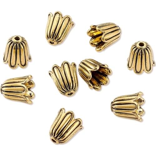 20pcs 10mm Tibetan Style Flower Alloy Bead End Caps for Jewelry Making For Jewelry Making Findings Needlework DIY Accessories