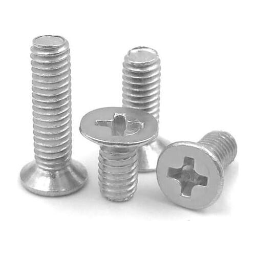 40pcs M2 M2.5 phillips bolts 6063 aluminum flat head screws countersunk head metric aluminium fasteners 4mm-16mm length