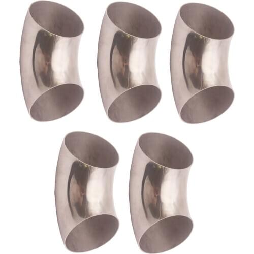 5Pcs Durable 3.0" 90° Exhaust Radius 0.84D Mandrel Bend 304 Stainless Steel