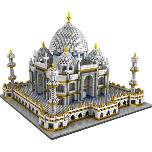 9914 World Famous Architecture India Taj Mahal Palace 3D Model Diamond Mini DIY Building Blocks Toy for Children