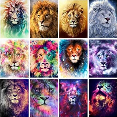 5d DiY Full Diamond Painting Mosaic Lion Animal Needlework Rhinestones Embroidery Cross Stitch Set Home Wall Decoration Art Gift