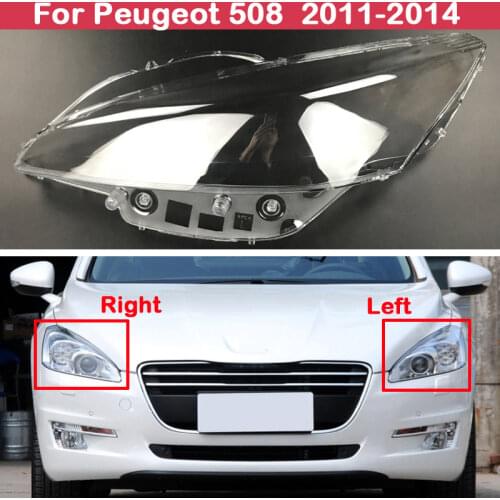 Car Bright Head Light Shade Shell Caps Front Headlamp Lamp cover Lampshade Headlight For Peugeot 508 2011-2014