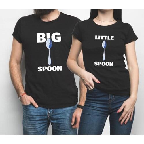 Big Spoon Little Spoon Shirt 2021 New Couple Ladies Tops 2021 Funny Couples Tee Matching Tshirts Streetwear Clothes Plus Size XL