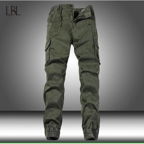Cargo Pants Men Pants Side Pockets Military Camouflage Tactical Pants Male Elastic Outdoor Combat Trousers 95% Cotton Sweatpants