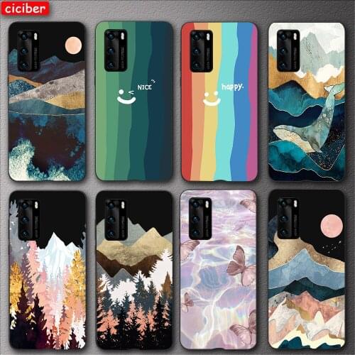 Mountain Whale Case for Huawei P40 P30 P20 Honor 30 20 10 30S Mate 40 30 20 Lite Pro P Smart Plus 2019 Soft Silicone TPU Fundas