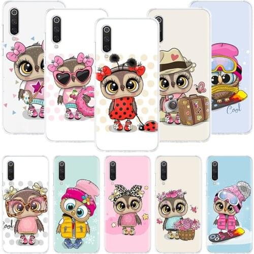 Cute Owl Hearts Lover Phone Case For Xiaomi Redmi Note 10 9 8 Pro 9S 8 8T 7 6 5 6A 7A 8A 9A 9C 4X S2 K20 K30 Art Cover Coque