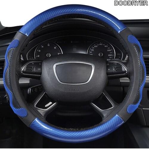 DOODRYER Carbon Fiber Leather Car Steering Wheel Cover For Hondas Civics CRV BRV Fit Jazz Accords City Freed Mobilio Stream