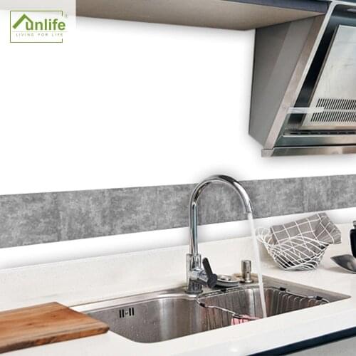 Funlife® 10x200cm Gray Grunge Wall Stickers Wall Border Self-Adhesive Waterproof Vinyl Tile Sticker Decor Home Kitchen Bathroom