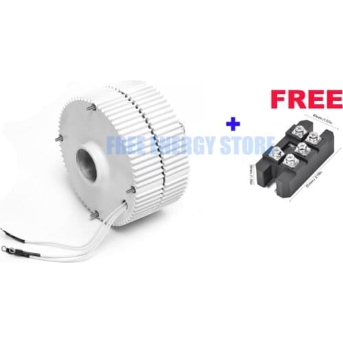 3000 4000 5000 6000W 12V 24V 48V 3 Phase Gearless Permanent Magnet Generator AC Alternators Use For Wind Turbine Water Turbine