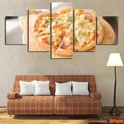 HD Print Canvas Painting For Living Room Modern Home Wall Art Canvas Paintings Small Size Pizza 2 Panels Food Print Poster