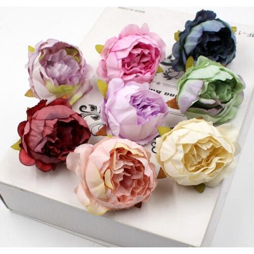 Artificial flower silk multilayers rose flower head for wedding party home decoration DIY wreath gift box scrapbook craft wh