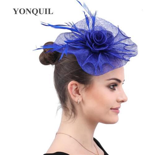 Kenducky Race Elegant Fascinator Women Hats Wedding Ladies Bridal Chic Headwear Hair Clips With Fancy Feathers Accessories New