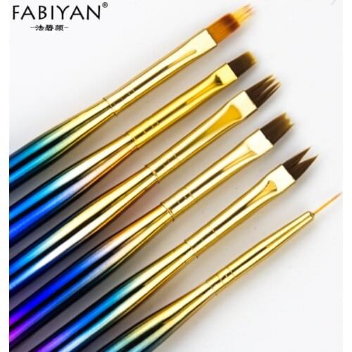 Nail Art Brush Painting Line Flat Builder French Petal Gradient Draw Pen Tips Design Flower Tools Acrylic UV Gel Polish Manicure