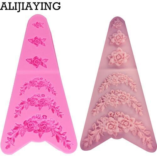 M0993 DIY Sugarcraft Flower silicone mould fondant mold Wedding cake border decorating tools chocolate gumpaste mold